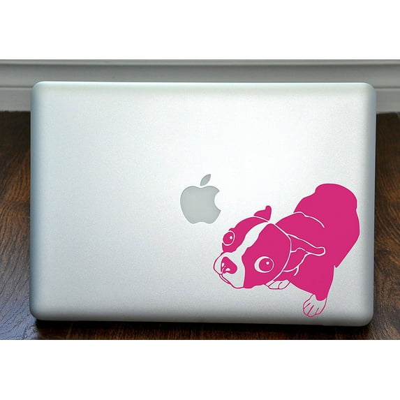 Molly the Boston Terrier Hot Pink Decal for 13" Macbook