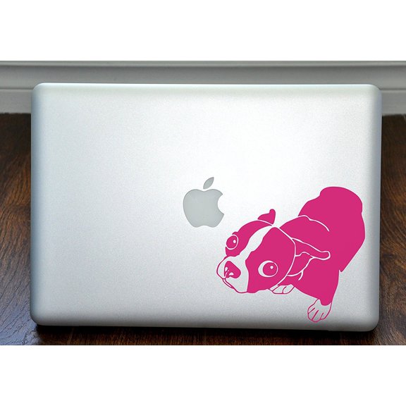 Molly the Boston Terrier Hot Pink Decal for 13" Macbook