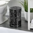 thumbnail image 2 of mDesign Metal/Steel 3.2 Gallon/12L Round Step Trash Can with Lid - Black Marble, 2 of 8
