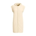 thumbnail image 5 of Zynoxe Womens Hooded Robes Lightweight Water Absorbent Bathrobe for Women Versatile Solid Color Short Sleeve Button Loungewear Robe Soft Coral Fleece Nightgown Bathrobe Free Size, 5 of 8