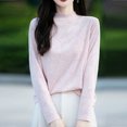 thumbnail image 2 of Miluxas Womens Fashion Sweaters Long Sleeve Solid Color Knit Tops Classic Crew Neck Casual Pullover Sweaters Pink L(L), 2 of 3