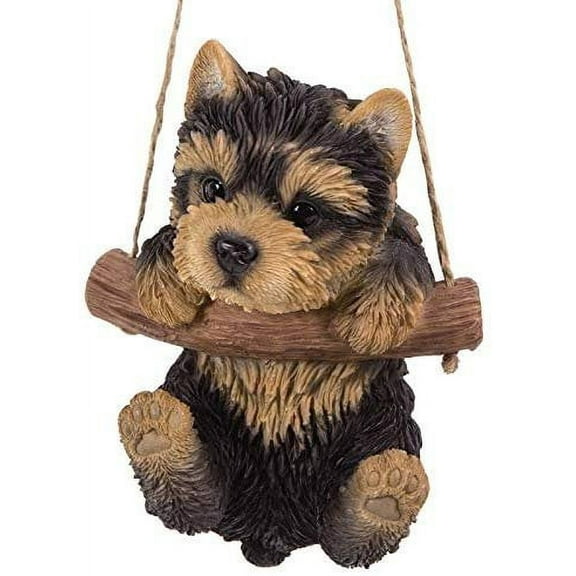 Pacific Trading Yorkie Branch Hanger Ornament 5 Inch Brown