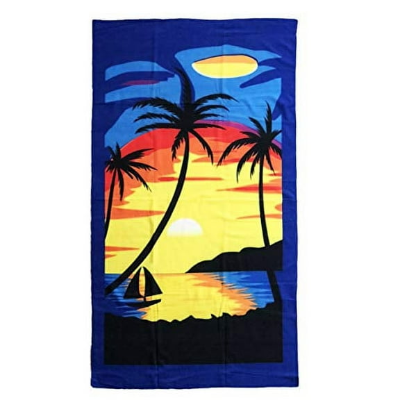 Allgala Oversize 50"x70" Microfiber Beach Towel, Sunset-BT81101