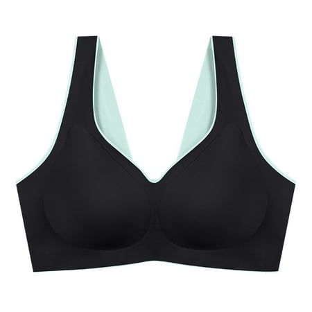 Sopiago Bra Women s Front Closure Bra Racerback Plus Size Unlined Underwire Full Coverage Plunge Bras Black XL