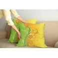 thumbnail image 2 of Ambesonne Modern Throw Pillow Cover 2 Pack, Flower Swirls Branches, 24", Pale Green Marigold, 2 of 7