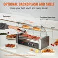 thumbnail image 4 of KFFKFF Sausage Grill Machine with 5 Rollers, Capable of Cooking 12 Hot Dogs, 750W Stainless Steel, Dual Temperature Control, Glass Canopy, Acrylic Lid, Bun Heating Rack, Detachable Grease Catcher, 4 of 9
