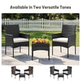 thumbnail image 6 of Gianna 3-Piece Patio Furniture Set, Outdoor Wicker Rattan Chairs with Removable Cushion & Glass Table, Conversation Furniture for Porch, Garden, Backyard, Poolside - Black(new style), 6 of 6
