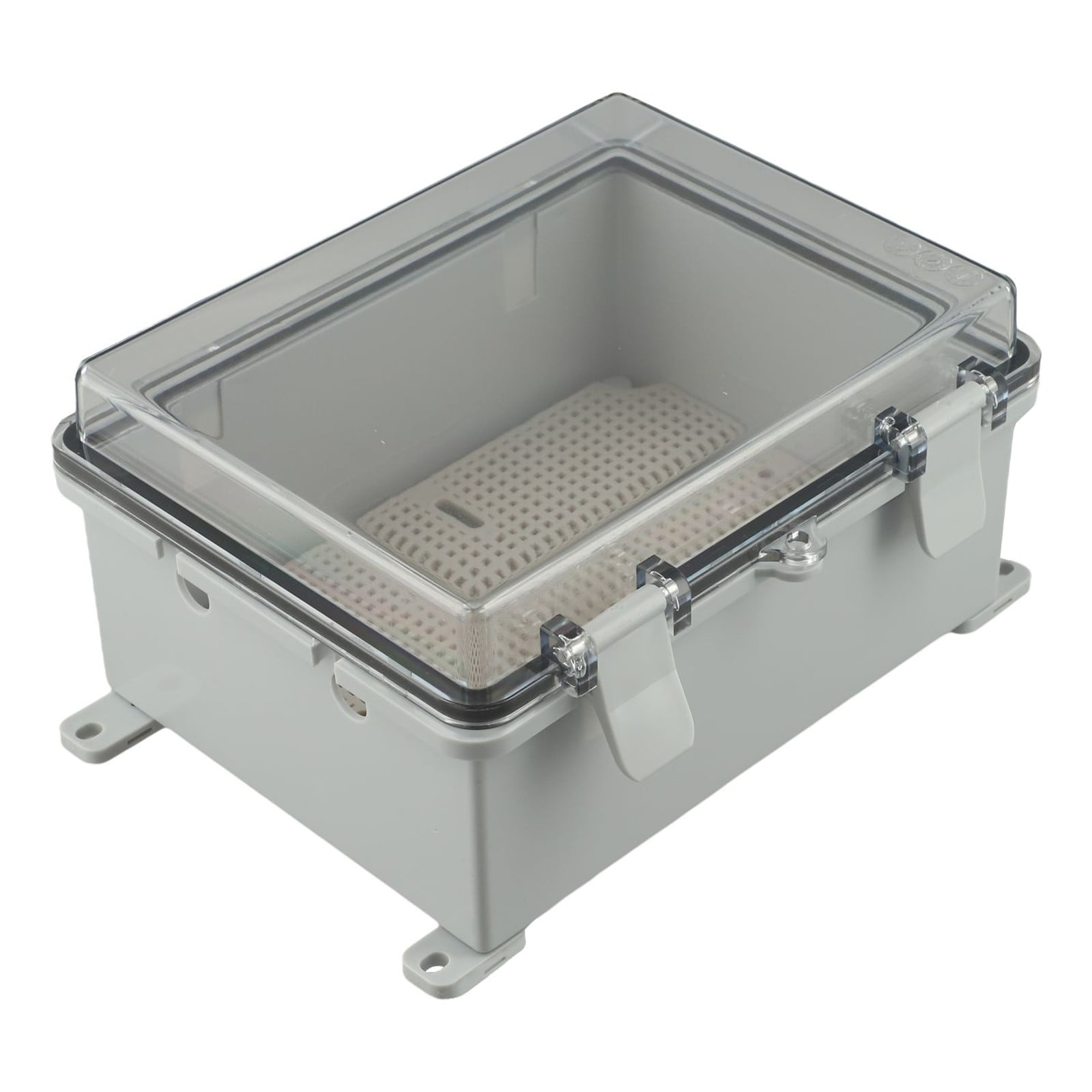 Outdoor ABS Plastic Waterproof Electrical Box with Transparent Lid IP66 Rated for Sockets and Equipment Protection Gray 220x170x110mm
