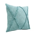 thumbnail image 4 of Ox Bay Sara 20" x 20" Canal Blue Shag Diamond Cotton Adult Decorative Throw Pillow, 4 of 9