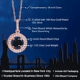 thumbnail image 2 of Gem Stone King 18K Rose Gold Plated Silver Black Onyx and White Moissanite Pendant Necklace for Women (1.05 Cttw, December Birthstone, Round 6MM, 18" Silver Chain), 2 of 4