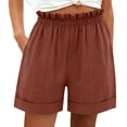 thumbnail image 2 of ByworldtasicNo Boundaries Summer Shorts for Women Casual Ruffle Drawstring High Waist Wide Leg Comfy Lounge Shorts, 2 of 5