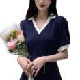 thumbnail image 4 of Vestido de mujer con cuello en V y cintura fruncida NikouMX, 4 of 8