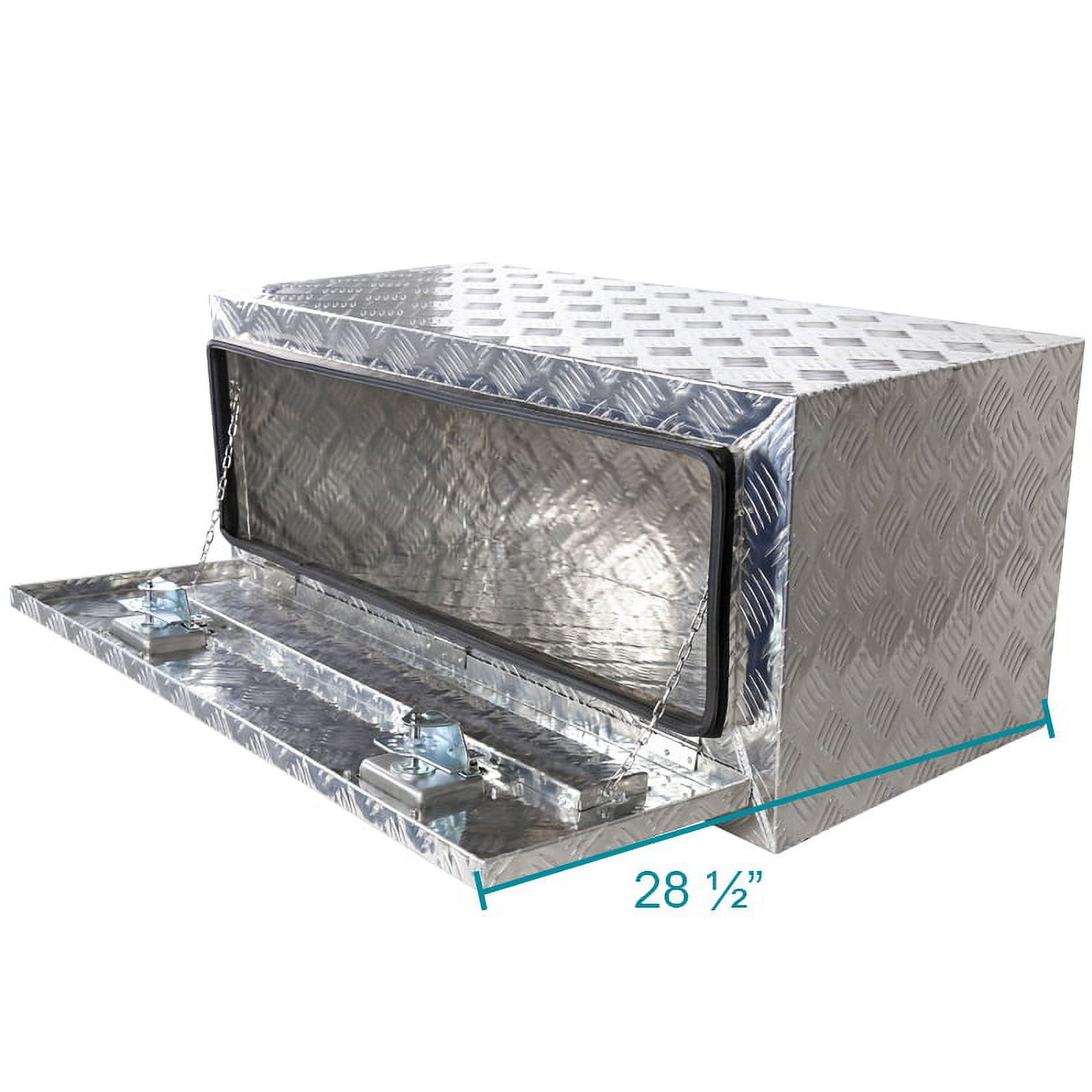 Spec-D Tuning 36"x18"x16" Heavy Duty Aluminum Tool Box Truck Utility Chest Storage with Handle & Lock + Key For Pickup Truck Bed, RV Trailer
