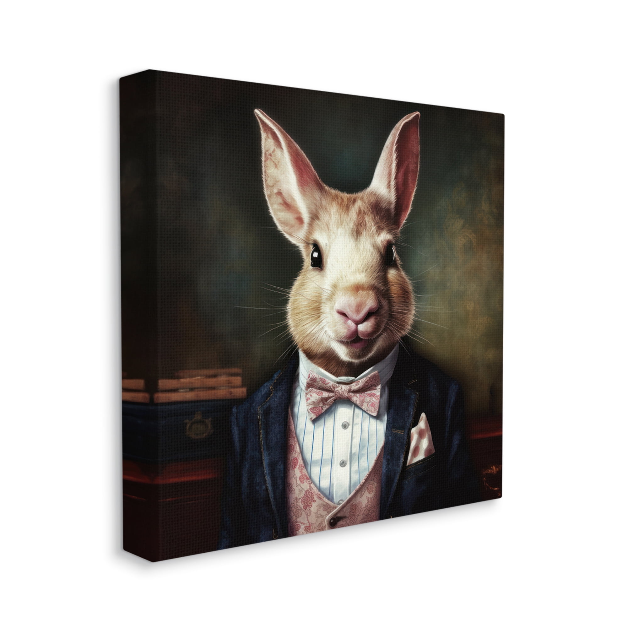 Stupell Industries Classy Fashion Rabbit Animals & Insects Painting Gallery Wrapped Canvas Art Print Wall Art, 36 x 36