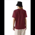 thumbnail image 3 of Camisetas de Corta Extragrandes para Mujer, Cuello Redondo, Holgadas, para Hacer Ejercicio, Informales, de Verano, de Algodón, Color Rojo Oscuro, Talla M, 3 of 8