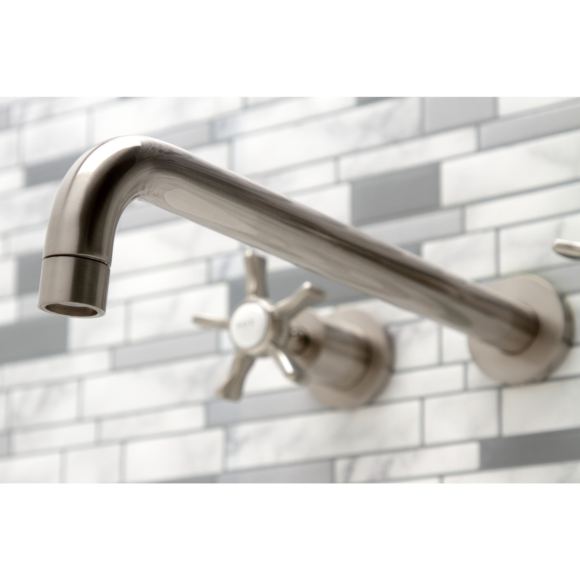 Kingston Brass KS8048NX Hamilton Two-Handle Wall Mount Roman Tub Faucet, Brushed Nickel