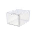 thumbnail image 3 of Cajas Apilables para Zapatillas 4 piezas Juego de Contenedores de Almacenamiento de Plástico Multiusos Organizador de Zapatos Transparente a Prueba de Polvo,Blanco, 3 of 7