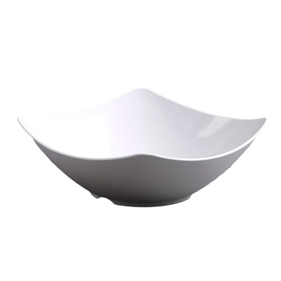 Agiufgs 4 Pack Plastic Serving Bowls 6.7 in Square, Sturdy and Reliable, for Salads Soups Snacks and Desserts, White
