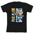 thumbnail image 5 of Dog Man Characters Inside Logo Youth Black Crew Neck Short Sleeve T-shirt -Medium, 5 of 7