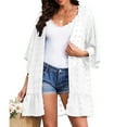 thumbnail image 2 of Ketyyh-chn99 Summer Cardigan for Women Chiffon Kimono Cardigan Loose Cover Up Casual Blouse Tops White,M, 2 of 5