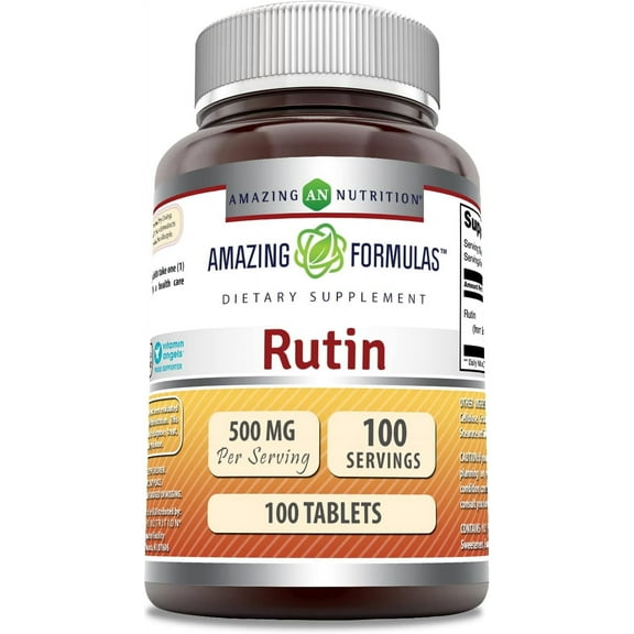 Amazing Formulas Rutin 500mg Per Serving 100 Tablets Supplement | from Sophorae japonica linn Flower | Non-GMO | Gluten Free