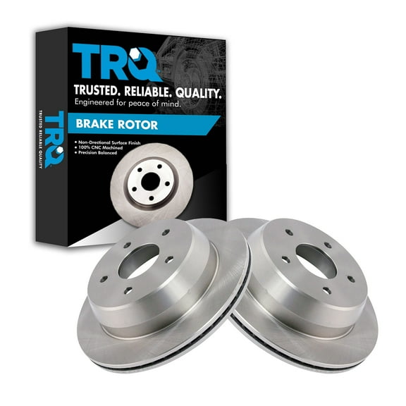TRQ Rear Brake Rotors Set Vented Fits Select 1998-2005 Chevrolet Blazer 1998-2001 GMC Jimmy