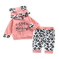 thumbnail image 4 of EIMELI Enfants 2 Pcs Automne Lettre Imprimé Léopard Manches Longues Hauts à Capuche Pantalons Longs, 4 of 7