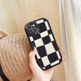 thumbnail image 3 of Black Plaid Mobile Phone Case Silicone Soft Case Suitable For Samsung A03s A13 A20 A30 A21S A22 M22 A23 A32 A33 A50 A50S A30S A51 A52 A52s A53 A31 A71 A72 A73 S20 FE S21 S22 Plus S23 Ultra S23+, 3 of 4