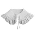 thumbnail image 7 of YOTMKGDO Fake Collar, Scarf for Women/Men Women Solid Ruffle Detachable Blouse with False Collar Half Elastic Waist Shirt Collar, White, 7 of 7