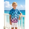 thumbnail image 4 of Aideaone 2 Pack Boy Hawaiian Shirts Button Down Kids Tropical Aloha Shirts Short Sleeve Size 8-14 Year, 4 of 6