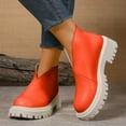 thumbnail image 2 of Platform Ankle Booties for Women 2025 Fashion Casual Leather Cut Out Chunky Slip on Short Boots Back Zipper, 2 of 7
