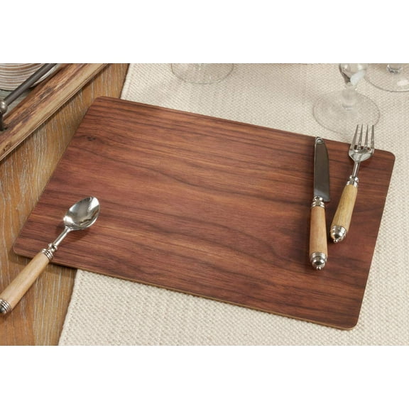 Fennco Styles Natural Wood Print Decorative Cork Placemats, Set of 4