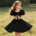 thumbnail image 5 of Girls Renaissance Corset Dress Puff Sleeve Peasant Medieval Dresses Ruffle Cute Elegant Party Outfits Black, Size 11 Y, 5 of 7