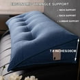 thumbnail image 3 of Triangle Reading Pillow with Button, Headboard Wedge Backrest Pillow King Size – Blue, 71" × 20" × 8", 3 of 5