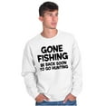 thumbnail image 4 of Funny Dad Gone Fishing Hunting Season Men's Big & Tall Crewneck Sweatshirt Brisco Brands 5X, 4 of 5