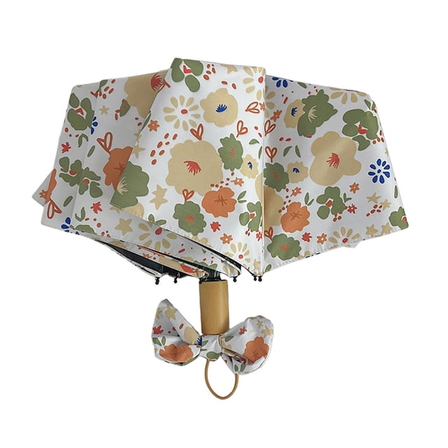 plegable ligero para mujer, diseño floral, resistente al viento triple