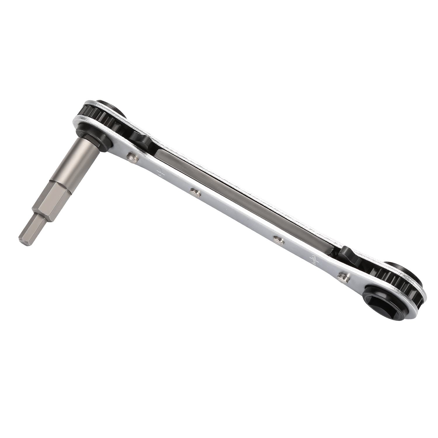 WADEO Straight Service Wrench, Ratcheting Service Wrench, 1/4" x 3/16