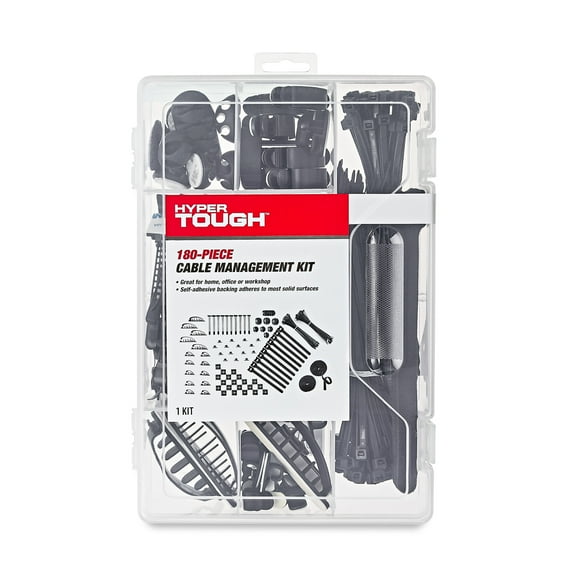 Hyper Tough 180-Piece Cable Management Kit