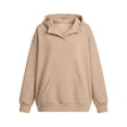 thumbnail image 4 of Women's V Neck Notch Collar Pullover Hoodie, Fleece Oversized Hooded Sweatshirt with Kangaroo Pocket, Women's Plus, Size S-3XL, 4 of 4