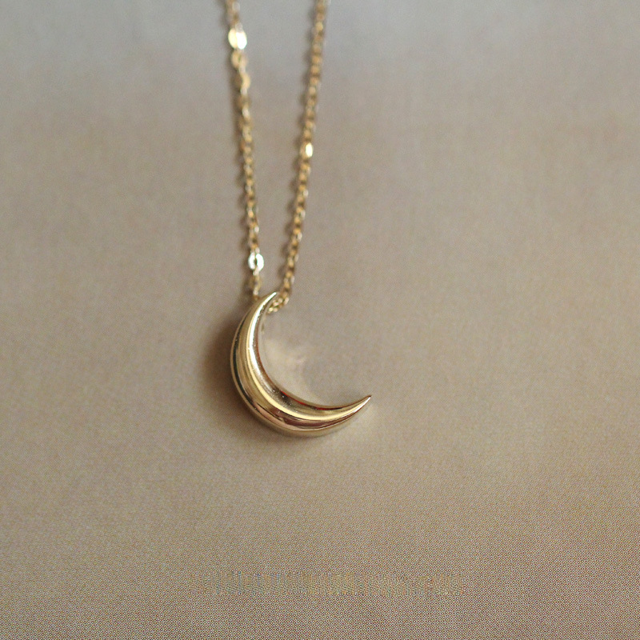 Collar de luna pequeña con placa de luz, plata 925, temperamento elegante, collar versátil, collar de ocio versátil
