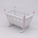 thumbnail image 2 of Mecedora blanca de madera para muebles de casa de muñecas en miniatura, 2 of 3