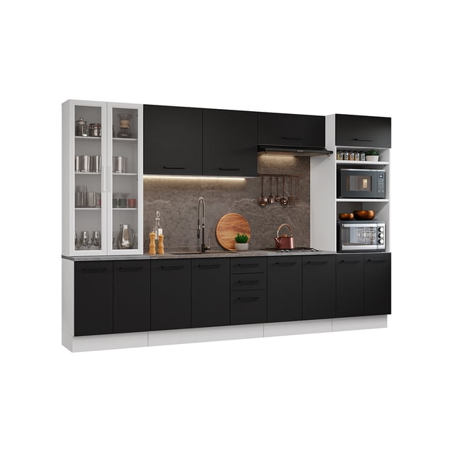 Cocina Integral Completa Armario de Vidrio Madesa Agata BN 01
