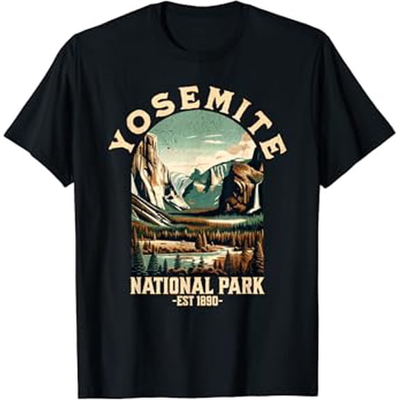 Retro Yosemite National Park USA Vintage Hiking T-Shirt