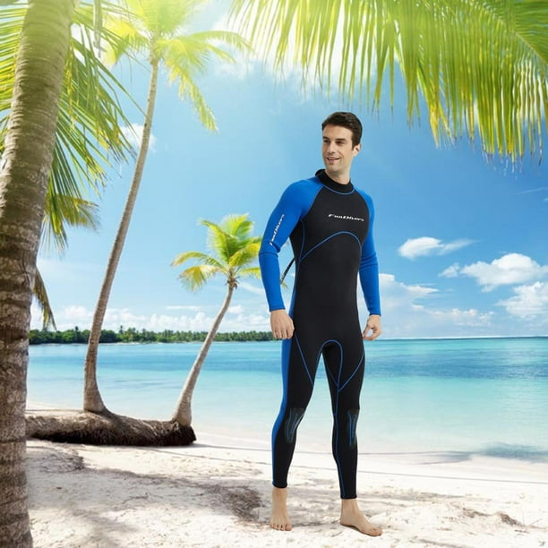 Premium 3mm Neoprene Men Diving Wetsuit Full Body -piece Back Zipper Diving  s Protection Scuba Snorkeling Kayaking Jumpsuit - 