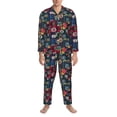 thumbnail image 3 of Fotbe Adventure Camping Badge Pijama de Hombre con Estampado de Manga Larga, Conjunto de 2 Piezas, Ropa de Dormir Suave y Cómoda con Bolsillos-Large, 3 of 7