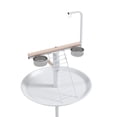 thumbnail image 6 of PawHut Bird Stand, Parrot Stand with Wheels, Perches, Stainless Steel Feed Bowls, Round Tray, Bird Play Stand for Indoor Outdoor, White, 6 of 9