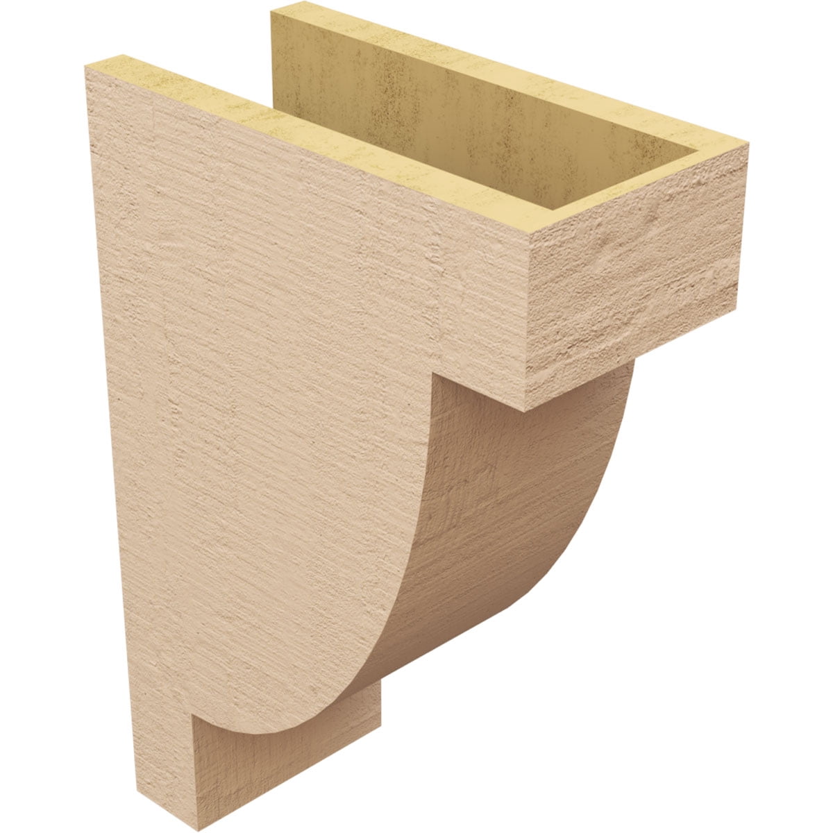 6"W x 12"D x 18"H Classic Alpine Rough Cedar Woodgrain TimberThane Corbel, Primed Tan