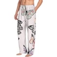 thumbnail image 6 of Salouo Beautiful Butterfly Print Pajama Pants for Men, Lounge Pants Elastic Waistband Casual Men's sleepwear Loungewear Sleep Pajama Pant -Large, 6 of 7