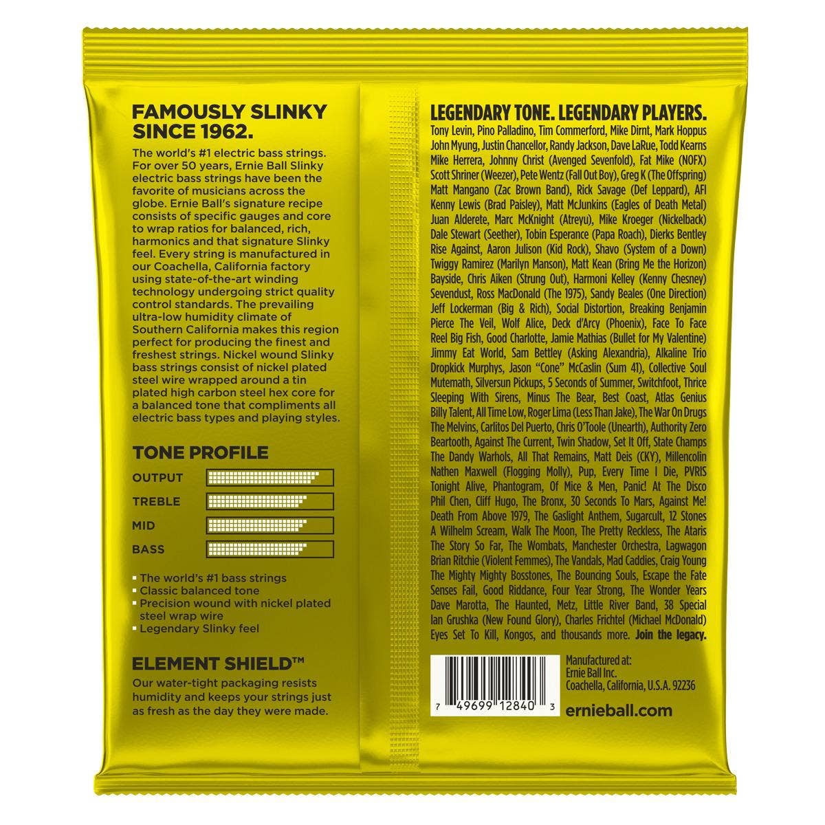 Ernie Ball 2840 Beefy Slinky Bass Strings, 65-130