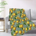 thumbnail image 2 of XMXT Throw Blankets, Realistic Lemon Leaves Bed Blanket for Bedroom Sofa, 50 x 70 inches, 2 of 9
